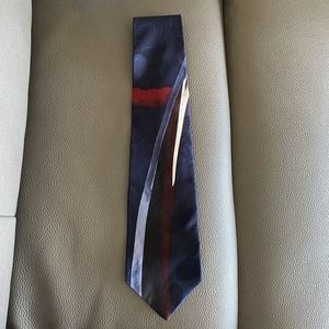 Via Manzoni Silk Tie Men’s Gray with Multicolor 100% Silk 4 Inch USA